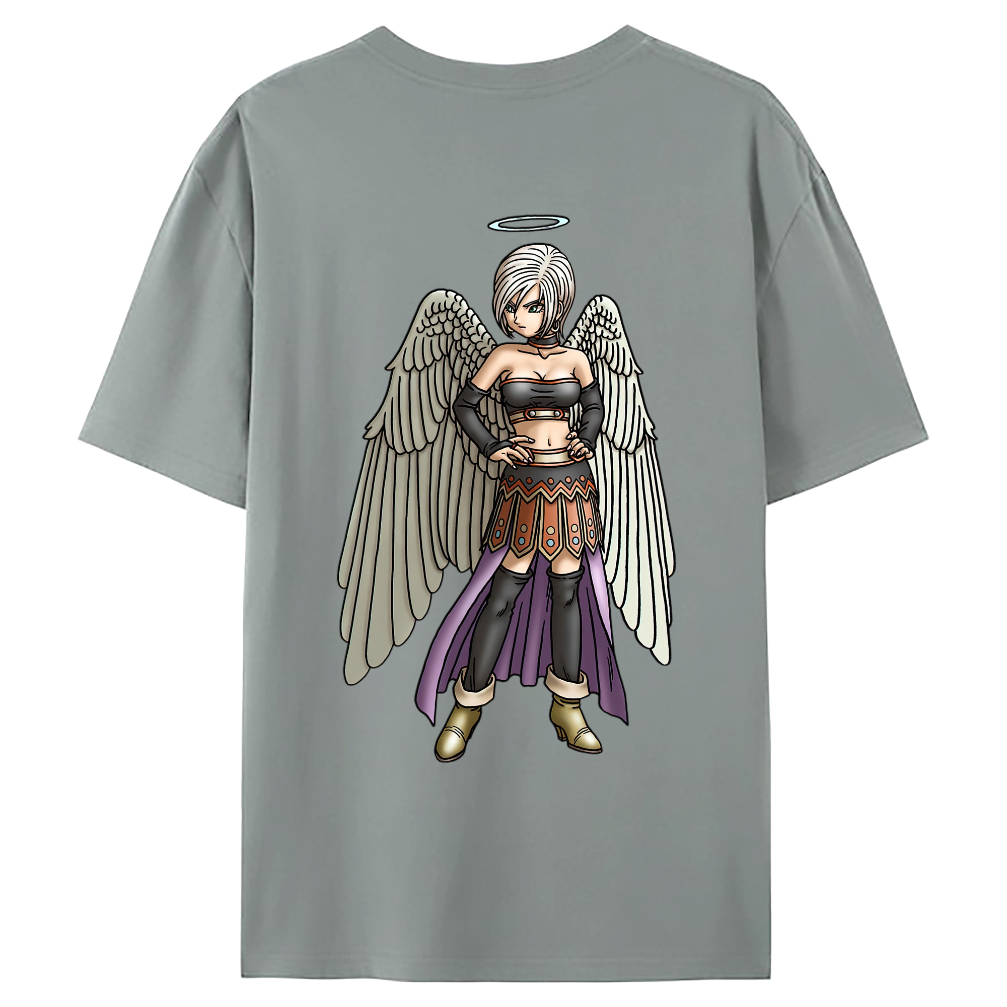 （画像用） ドラゴンクエスト Doragon Kuesuto Dragon Quest 綿100％ メンズ半袖Tシャツ（バックプリント） 通気性